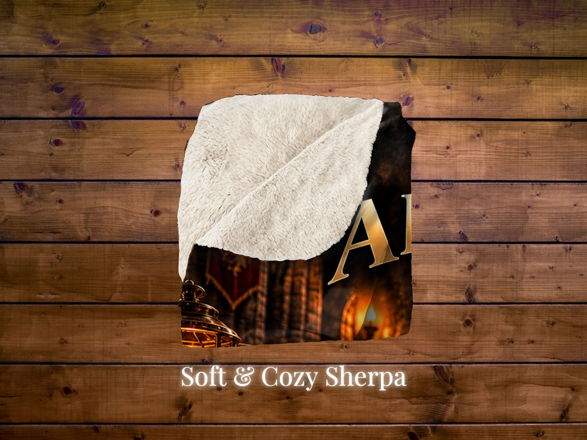 Personalized Fantasy RPG Sherpa Blanket, Custom Name Tabletop Gamer Gift, D20 Dice Blanket, Fantasy Gaming Gift