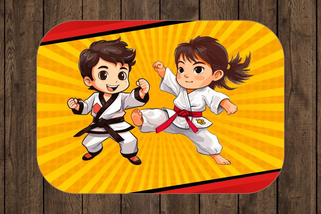 Sherpa Throw Blanket - Kids Karate Design - Soft Plush Throw Blanket-Jacobson Cottage
