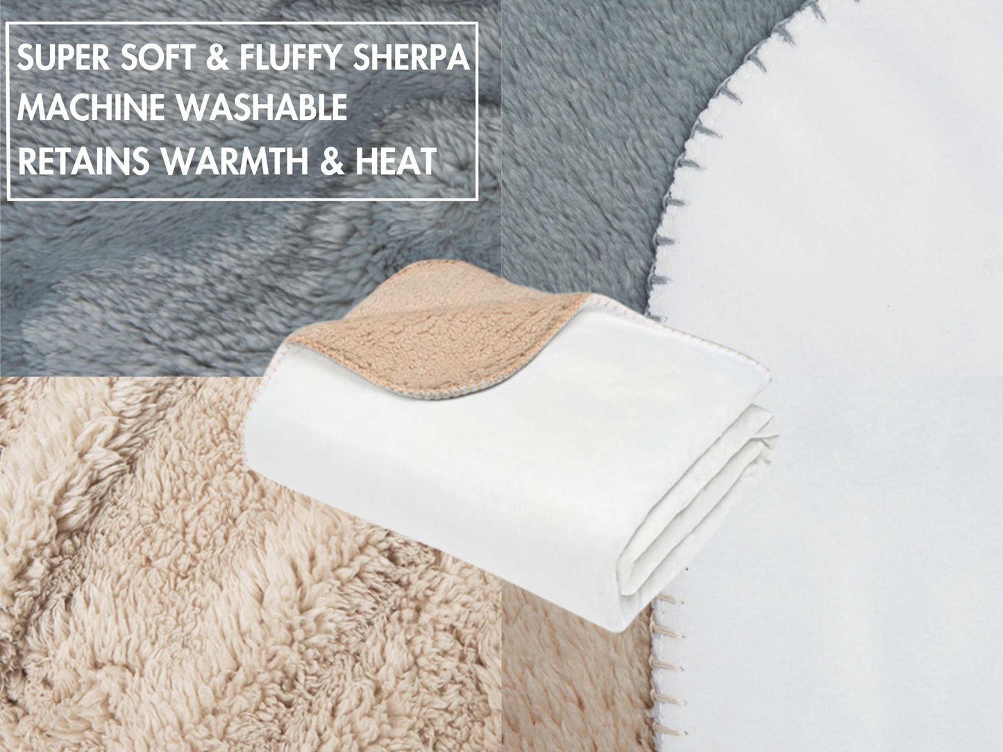Sherpa Throw Blanket - Rustic Woodland Patchwork with Bear, Moose, Deer & Fox Cozy Cabin Lodge - Soft Plush Throw Blanket-Jacobson Cottage