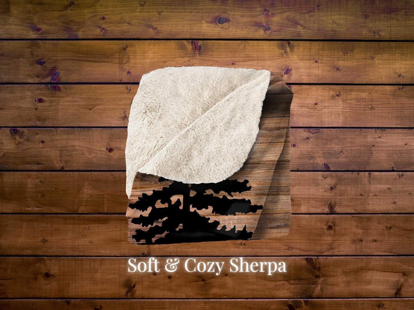 Sherpa Throw Blanket - Christmas Bear in the woods Soft Plush Throw Blanket-Jacobson Cottage
