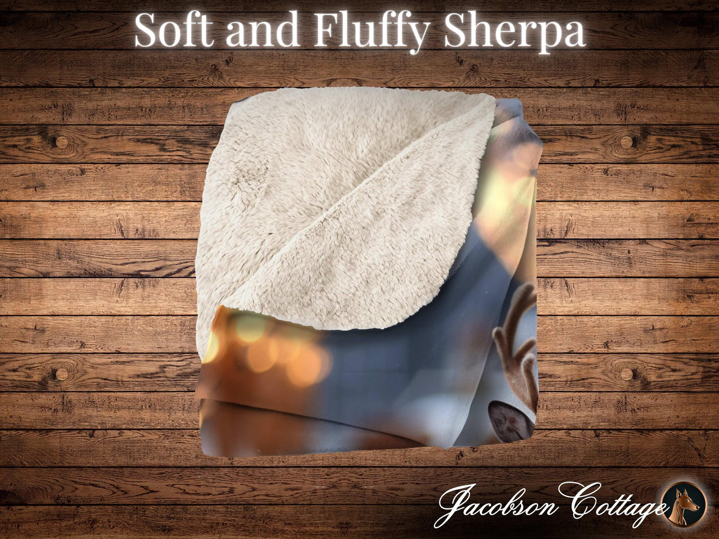 Sherpa Throw Blanket - Christmas Deer - Soft Plush Throw Blanket-Jacobson Cottage