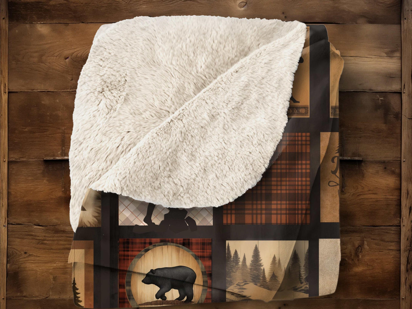 Sherpa Throw Blanket - Outdoor Adventure Cabin hiking and kayak - Soft Plush Throw Blanket-Jacobson Cottage