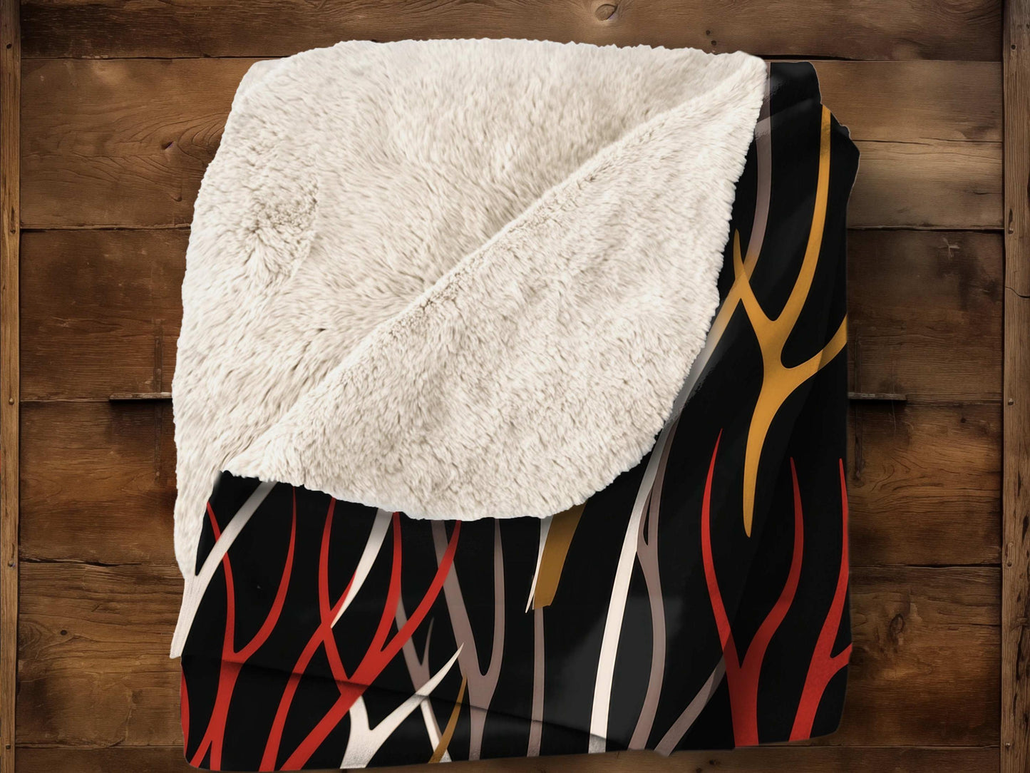 Sherpa Throw Blanket - Modern Antlers Cabin Soft Plush Throw Blanket-Jacobson Cottage