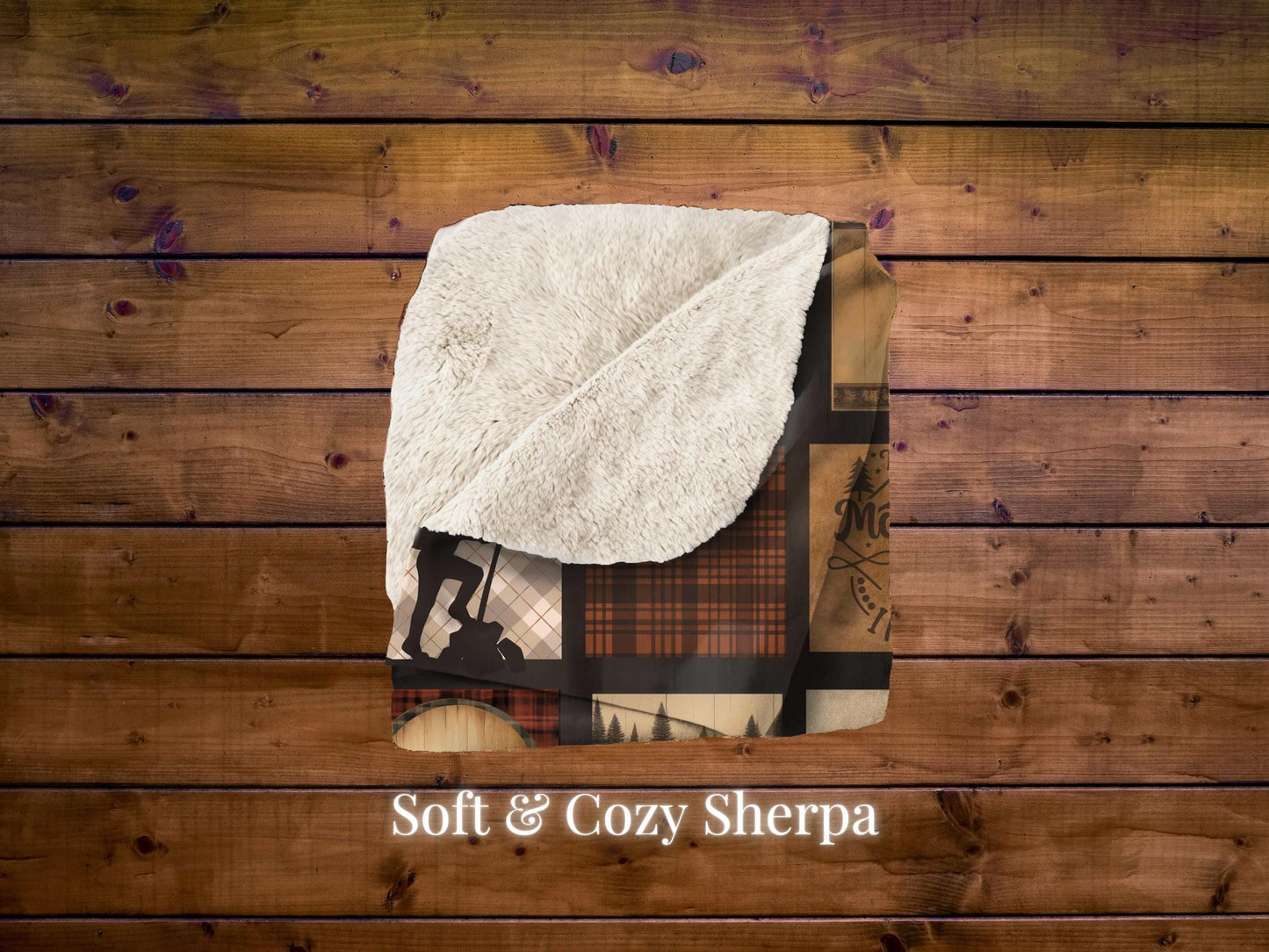 Sherpa Throw Blanket - Outdoor Adventure Cabin hiking and kayak - Soft Plush Throw Blanket-Jacobson Cottage