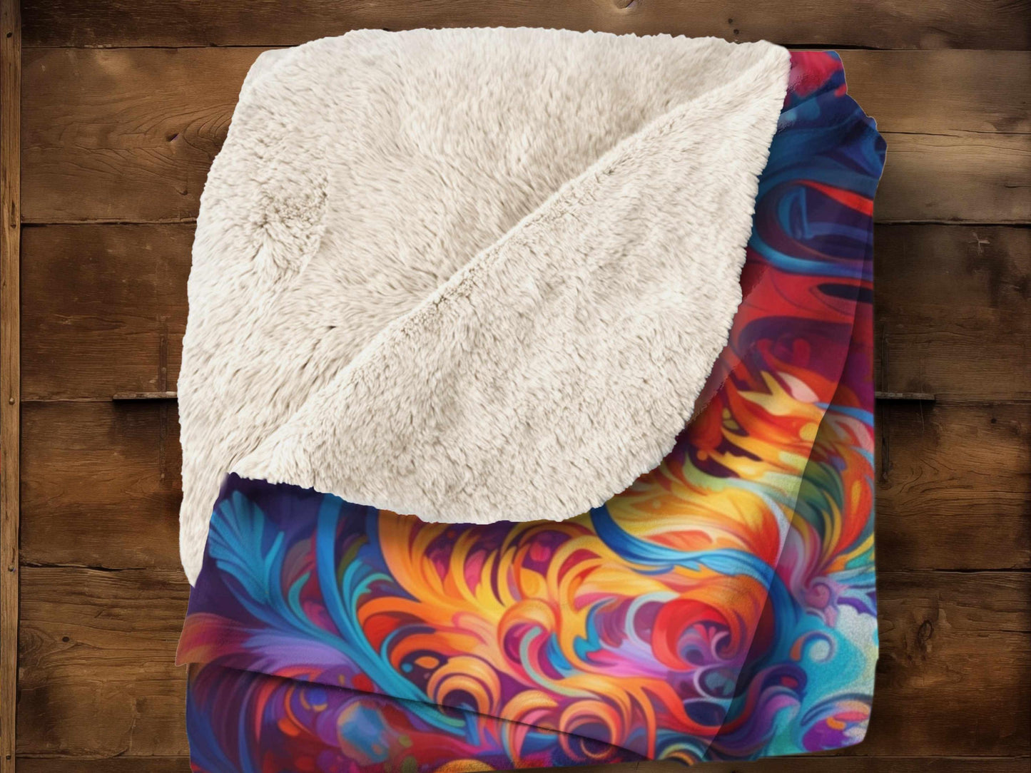 Sherpa Throw Blanket - Psychedelic Goddess Personalized Name - Soft Plush Throw Blanket-Jacobson Cottage