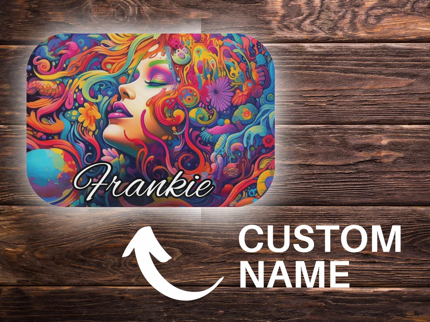 Sherpa Throw Blanket - Psychedelic Goddess Custom Name - Soft Plush Throw Blanket-Jacobson Cottage