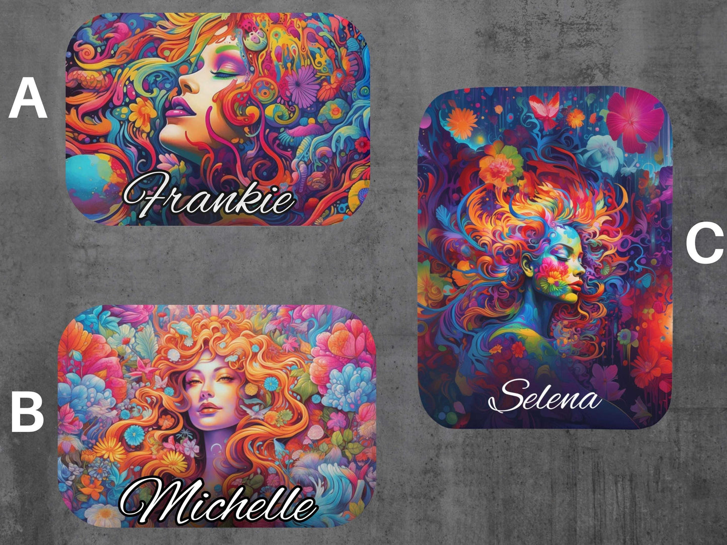 Sherpa Throw Blanket - Psychedelic Goddess Personalized Name - Soft Plush Throw Blanket-Jacobson Cottage