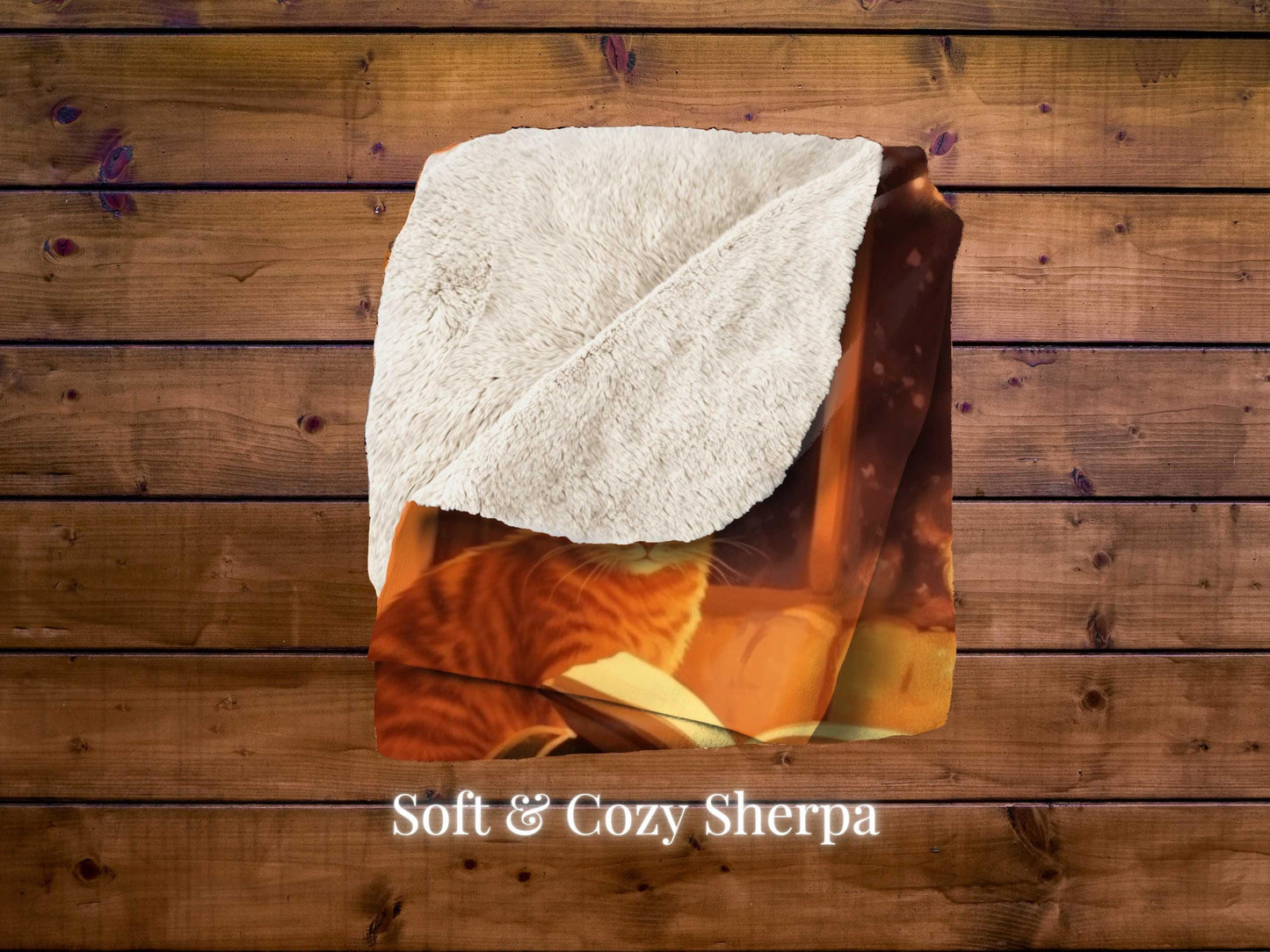 Sherpa Throw Blanket - Cozy Reading Books and Cat - Soft Plush Throw Blanket-Jacobson Cottage