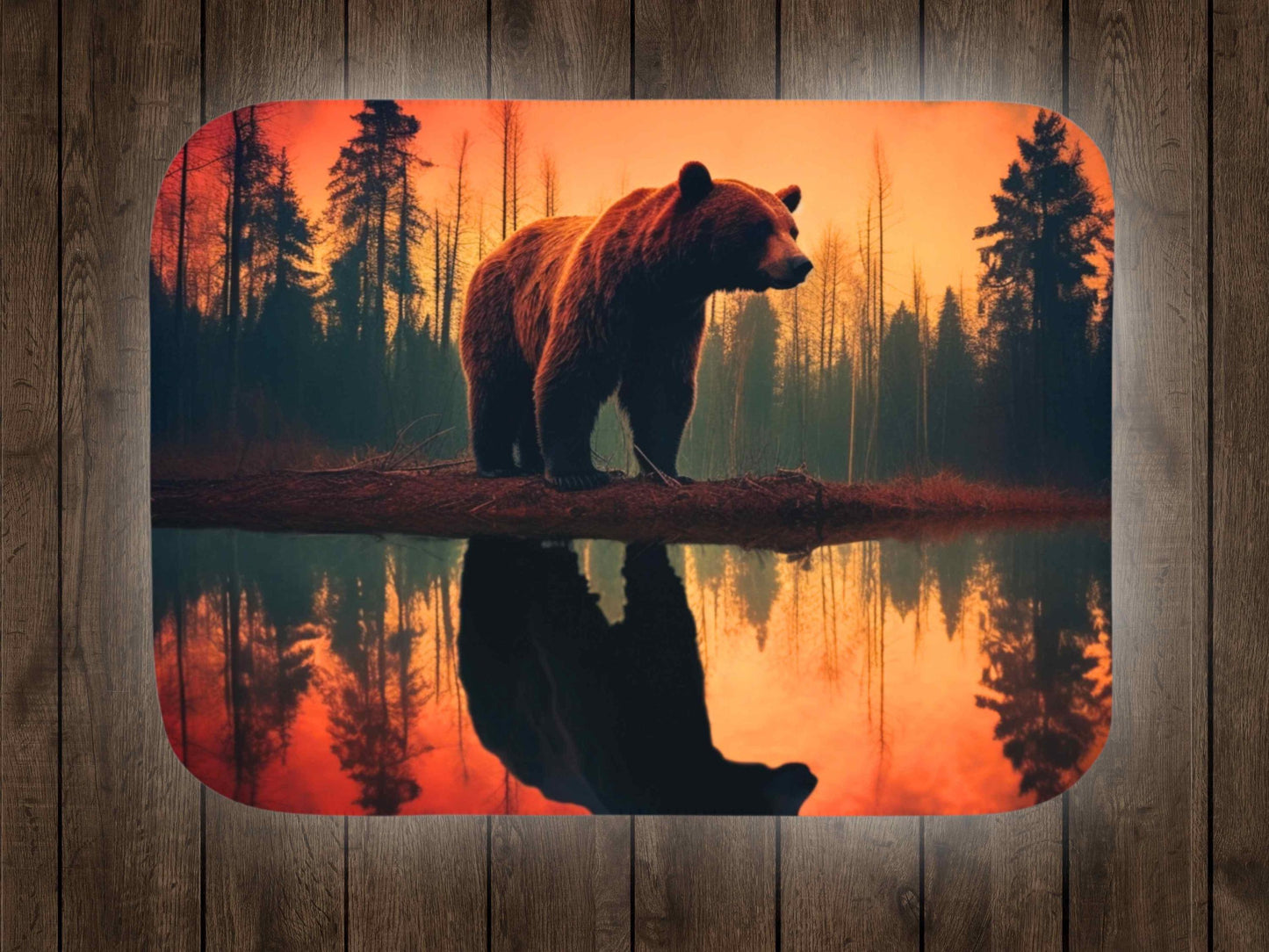 Sherpa Throw Blanket - Majestic Bear in the Woods - Soft Plush Throw Blanket-Jacobson Cottage