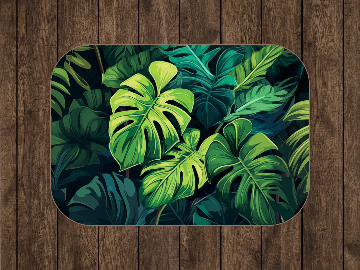 Sherpa Throw Blanket - Tropical Jungle Monstera Leaf Design Blue and Green -Soft Plush Throw Blanket-Jacobson Cottage