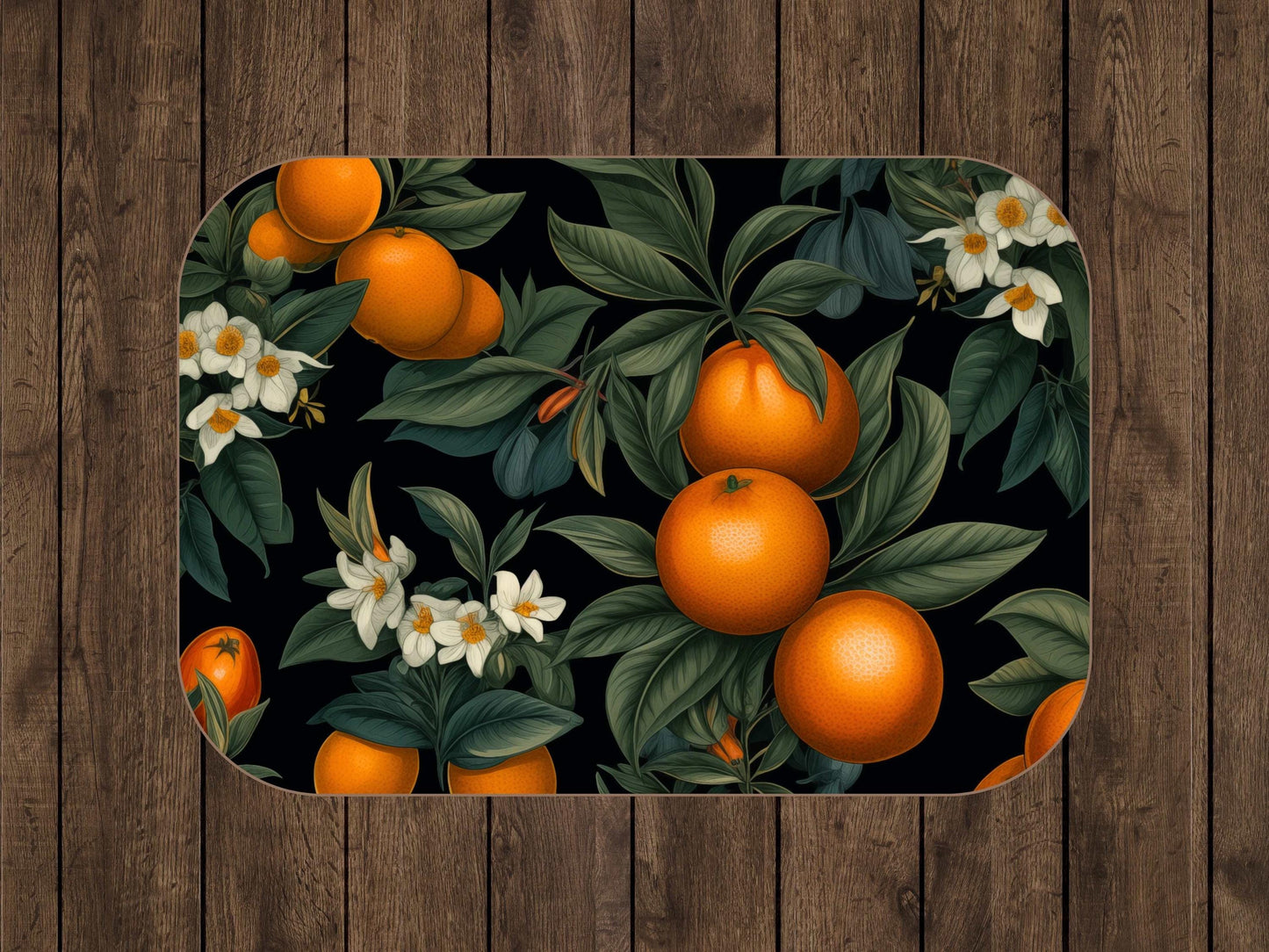 Sherpa Throw Blanket - Orange Fruit and Blossom Pattern Elegant Botanical - Soft Plush Throw Blanket-Jacobson Cottage