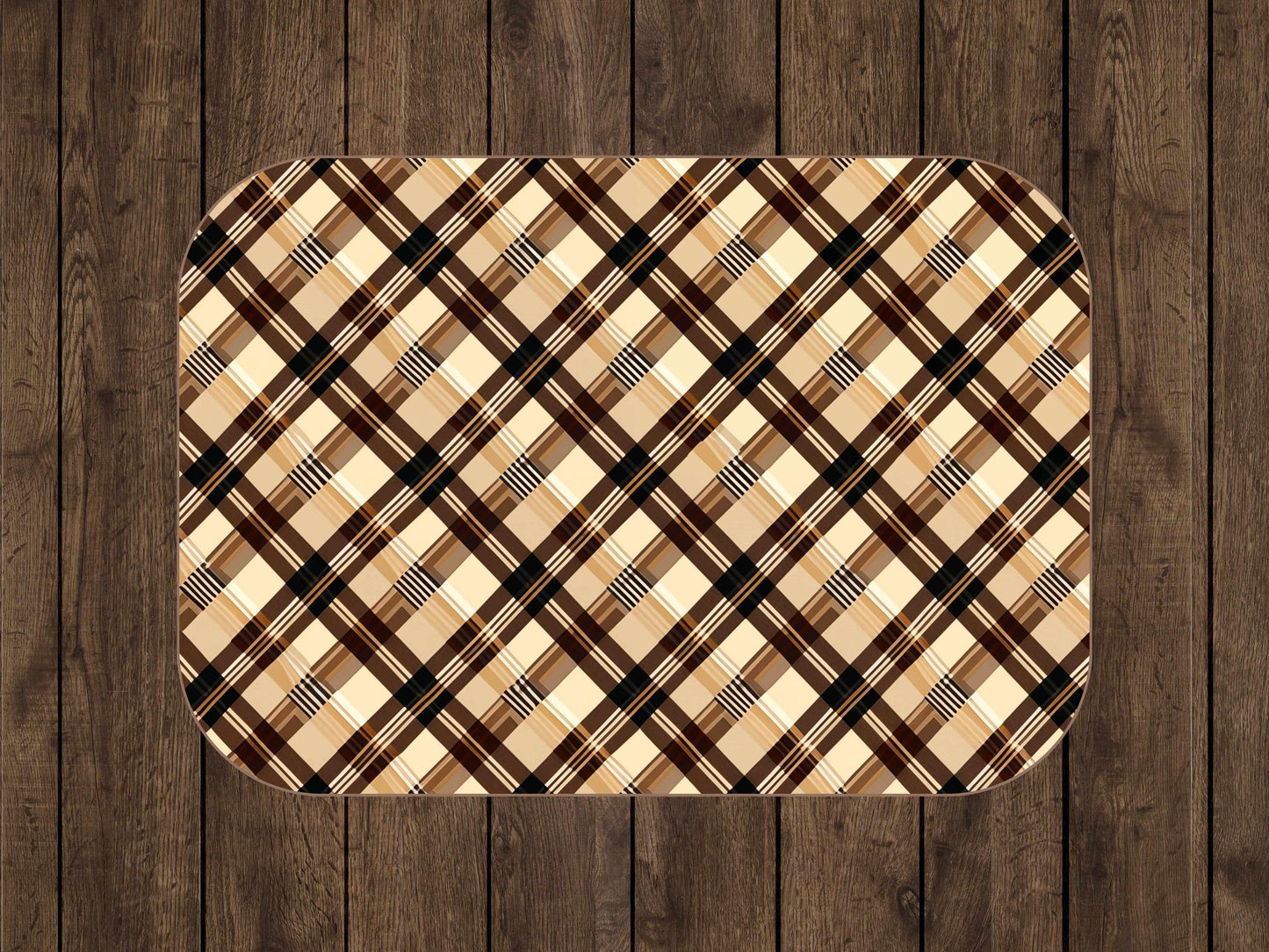 Sherpa Throw Blanket - Beige and Brown Plaid - Soft Plush Throw Blanket-Jacobson Cottage