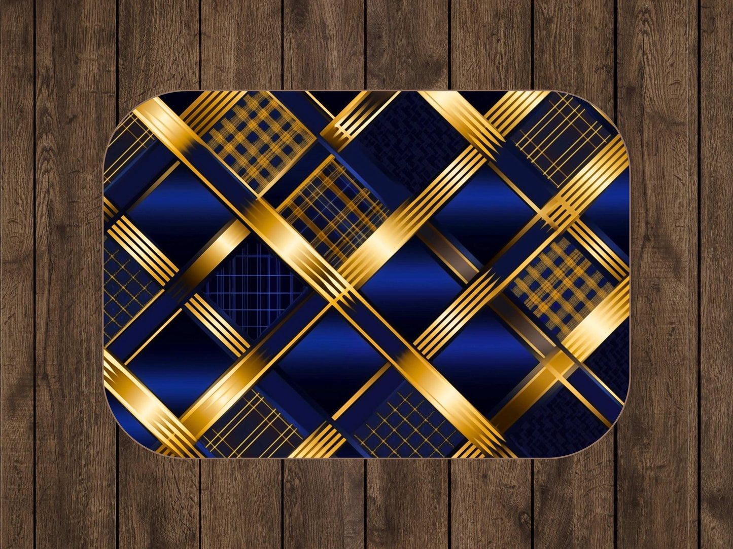 Sherpa Throw Blanket - Navy and Gold Geometric Pattern Elegant Modern - Soft Plush Throw Blanket-Jacobson Cottage