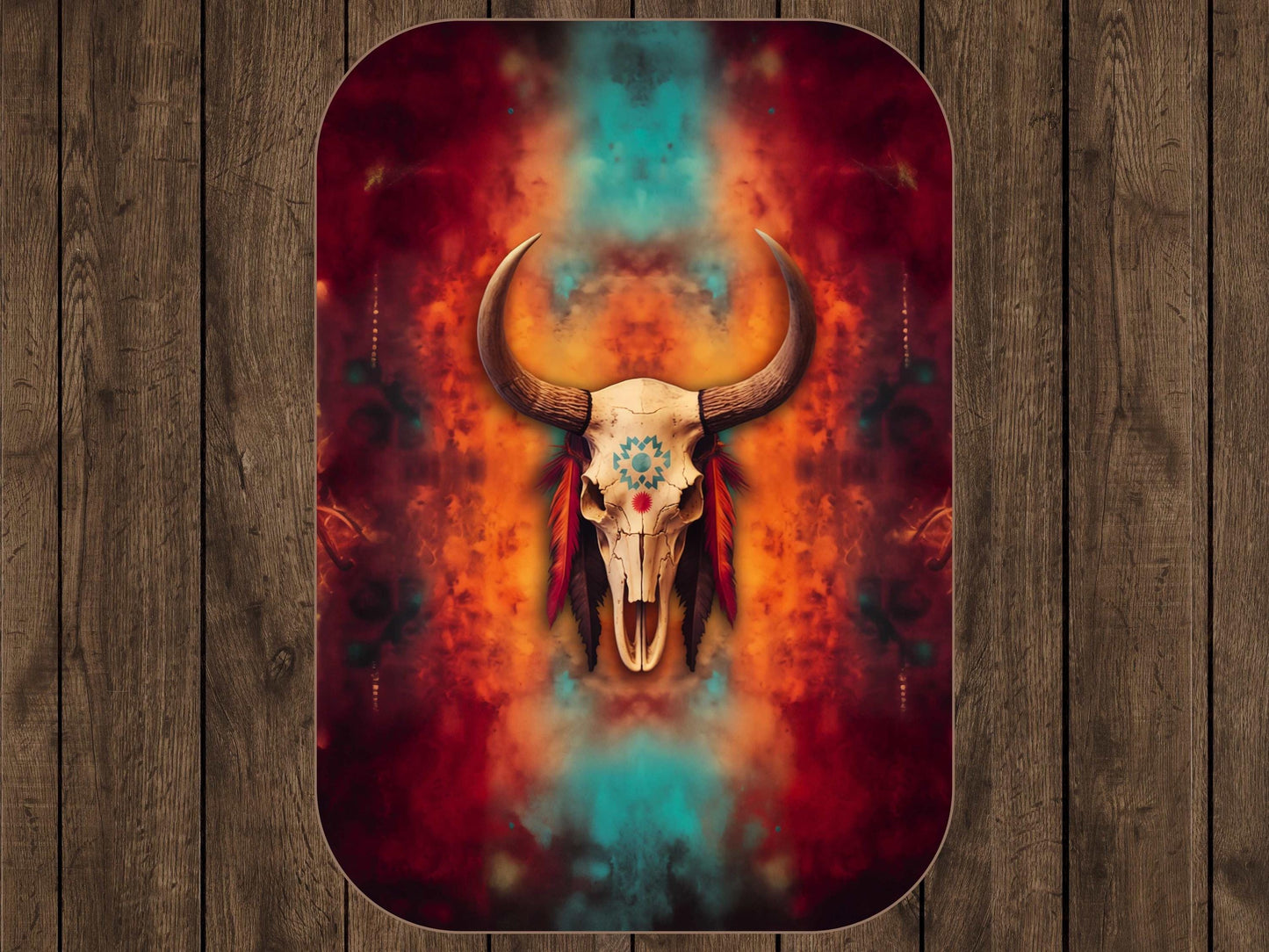 Sherpa Throw Blanket - Boho Bull Skull Southwestern Art Design -Soft Plush Throw Blanket-Jacobson Cottage