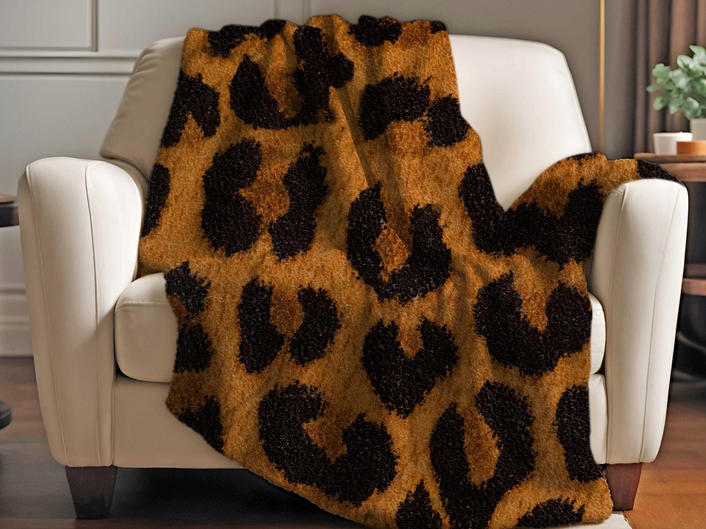 Sherpa Throw Blanket - Cheetah Print Safari Jungle themed design - Soft Plush Throw Blanket-Jacobson Cottage