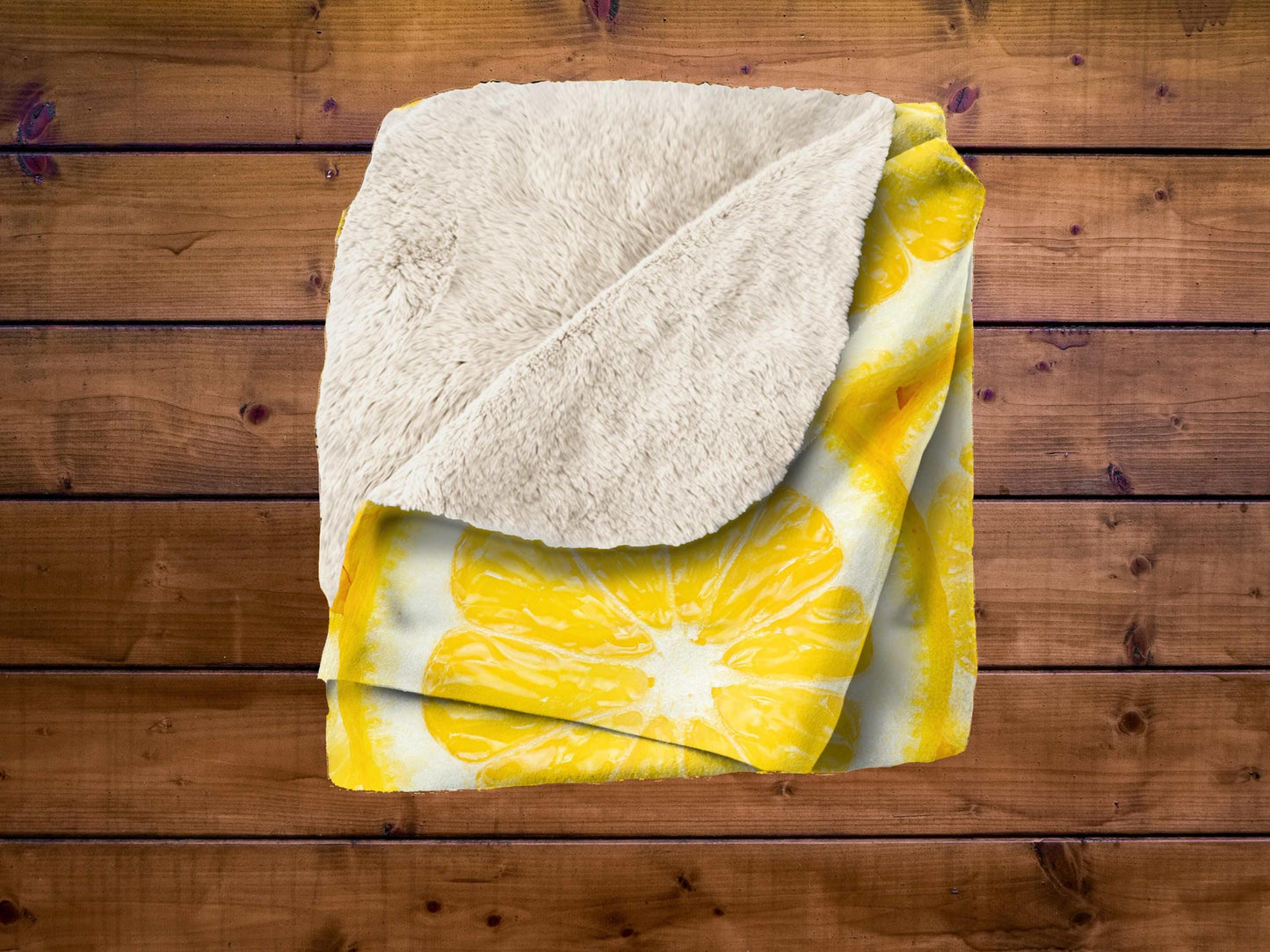 Sherpa Throw Blanket - Lime Slice Pattern Fresh Green Citrus - Soft Plush Throw Blanket-Jacobson Cottage