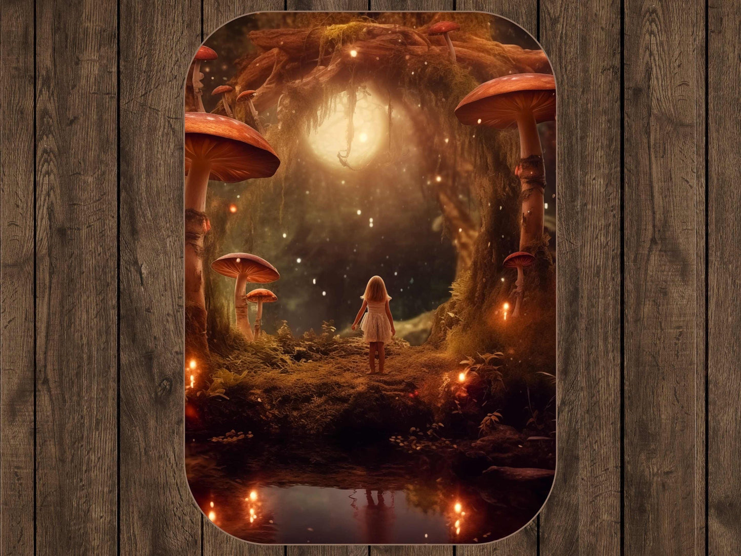 Sherpa Throw Blanket - Girl in Enchanted Mushroom Forest Fantasy Art -Soft Plush Throw Blanket-Jacobson Cottage