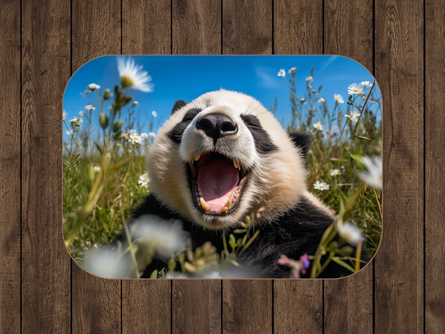 Sherpa Throw Blanket - Panda in Wildflower Meadow Adorable Animal - Soft Plush Throw Blanket-Jacobson Cottage