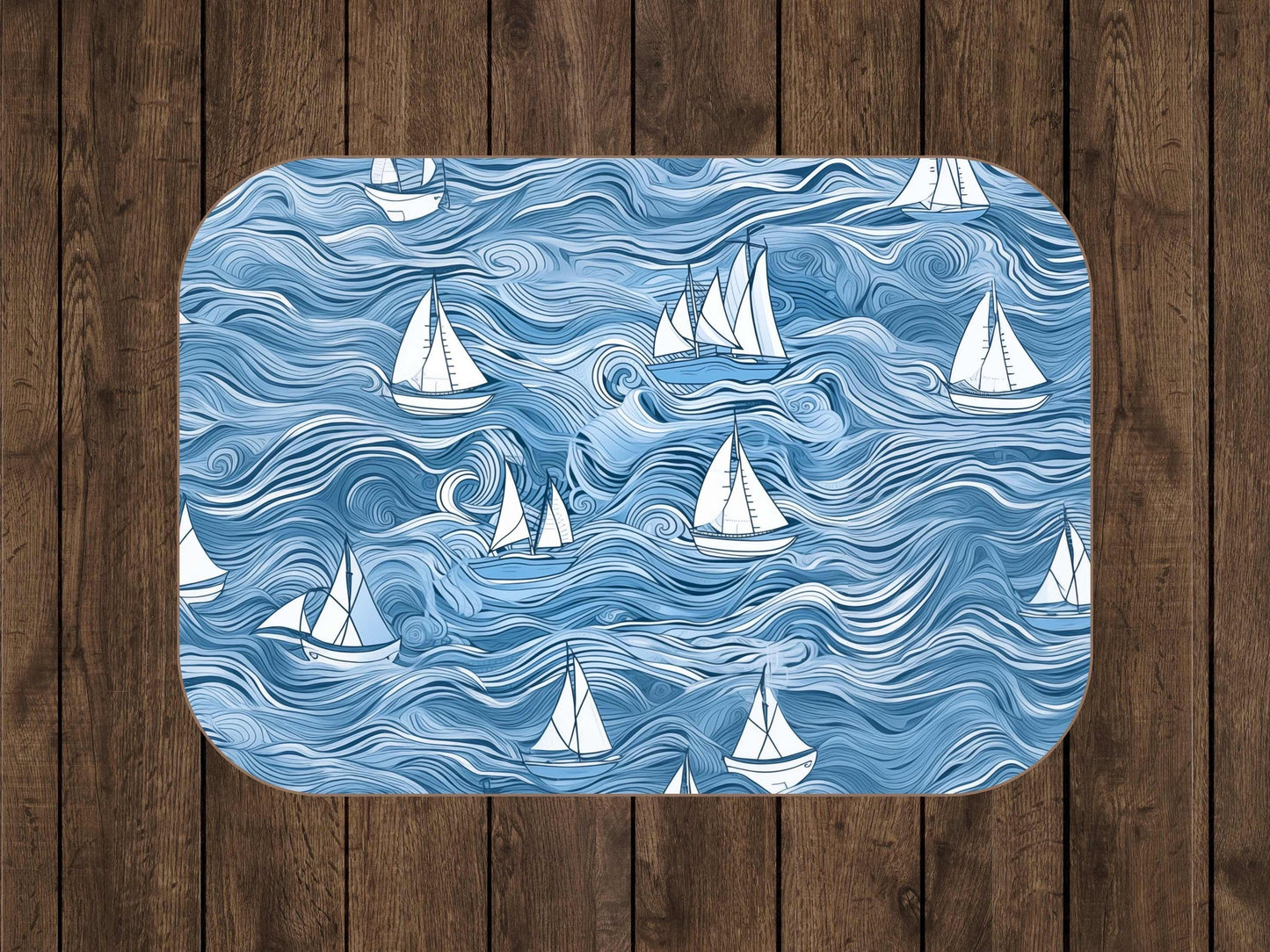 Sherpa Throw Blanket - Nautical Sailboat Blue Ocean Design - Soft Plush Throw Blanket-Jacobson Cottage