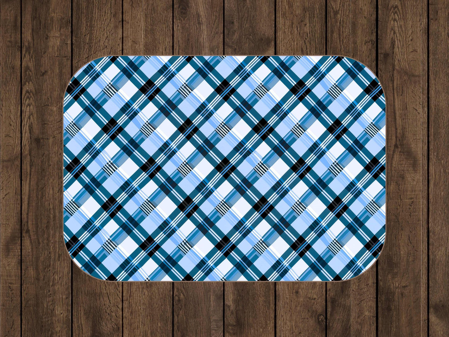 Sherpa Throw Blanket - Blue and Light Blue Plaid Design - Soft Plush Throw Blanket-Jacobson Cottage