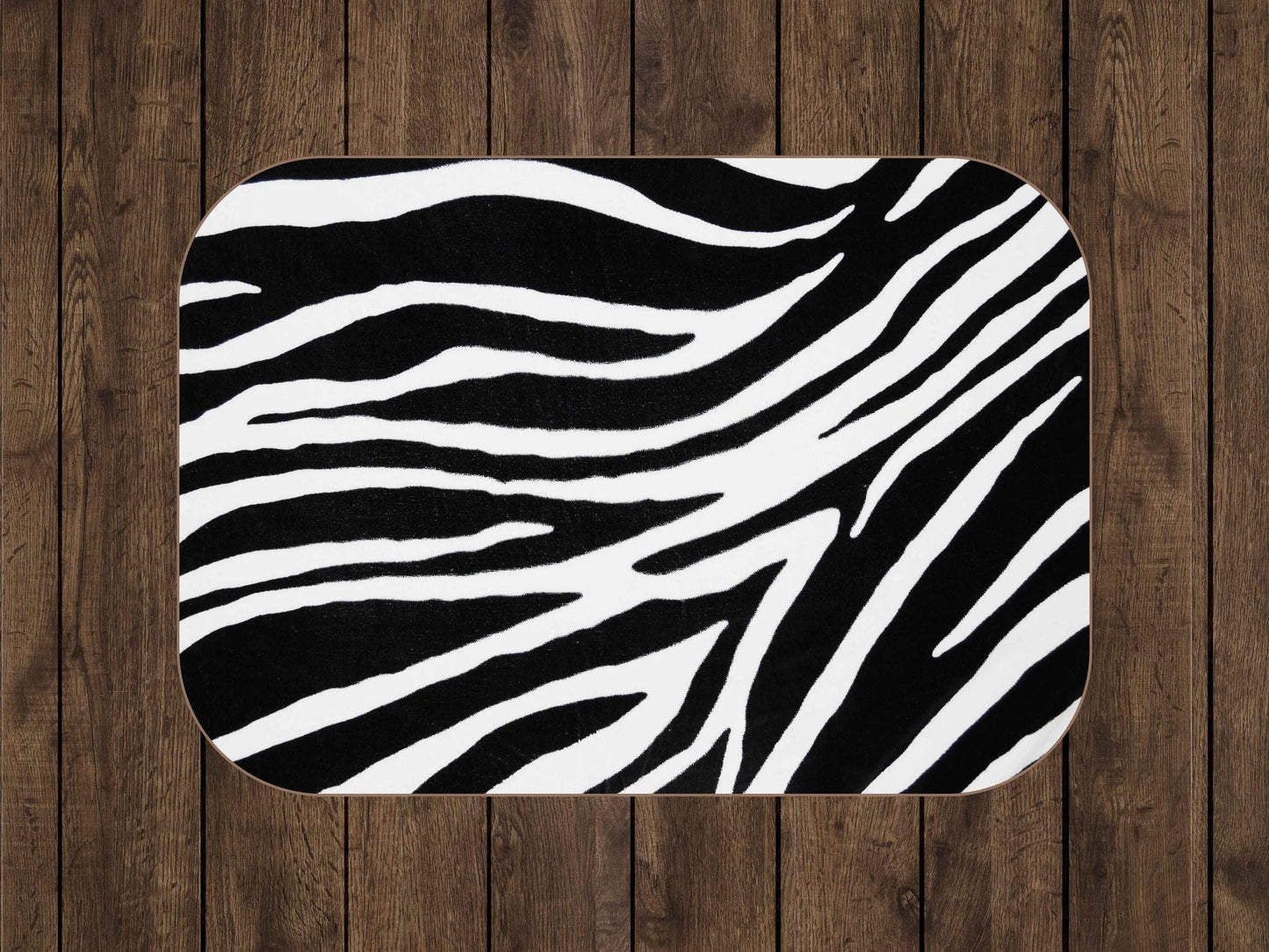 Sherpa Throw Blanket - Safari Zebra Strip Black and White Print - Soft Plush Throw Blanket-Jacobson Cottage