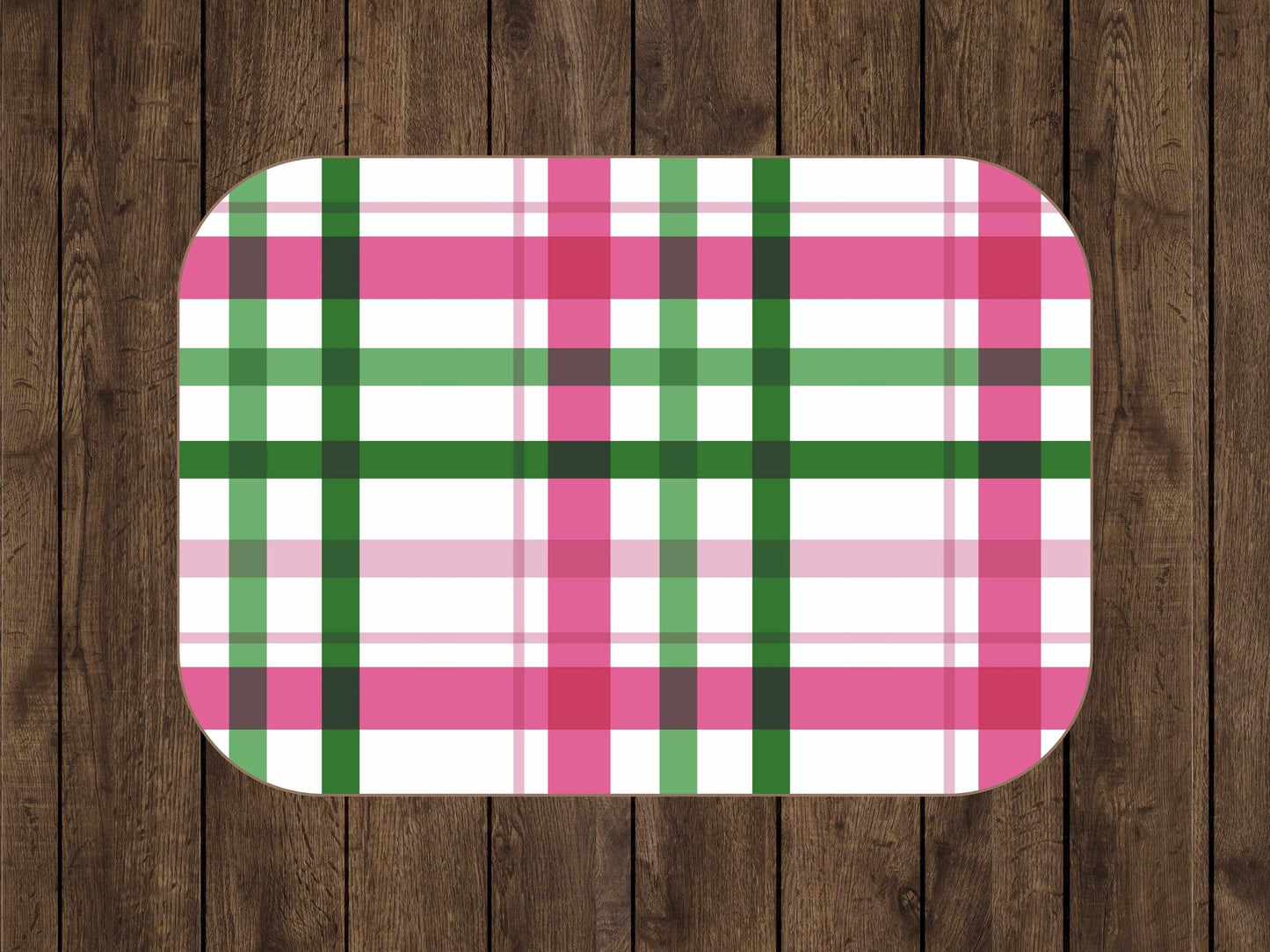 Sherpa Throw Blanket - Pink and Green Plaid Pattern Cozy Farmhouse Style - Soft Plush Throw Blanket-Jacobson Cottage