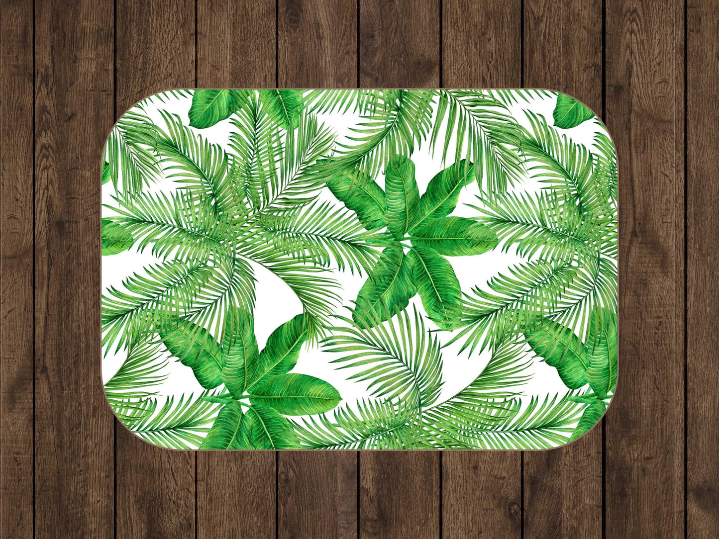 Sherpa Throw Blanket - Tropical Green Palm Leaf Pattern Jungle Inspired - Soft Plush Throw Blanket-Jacobson Cottage