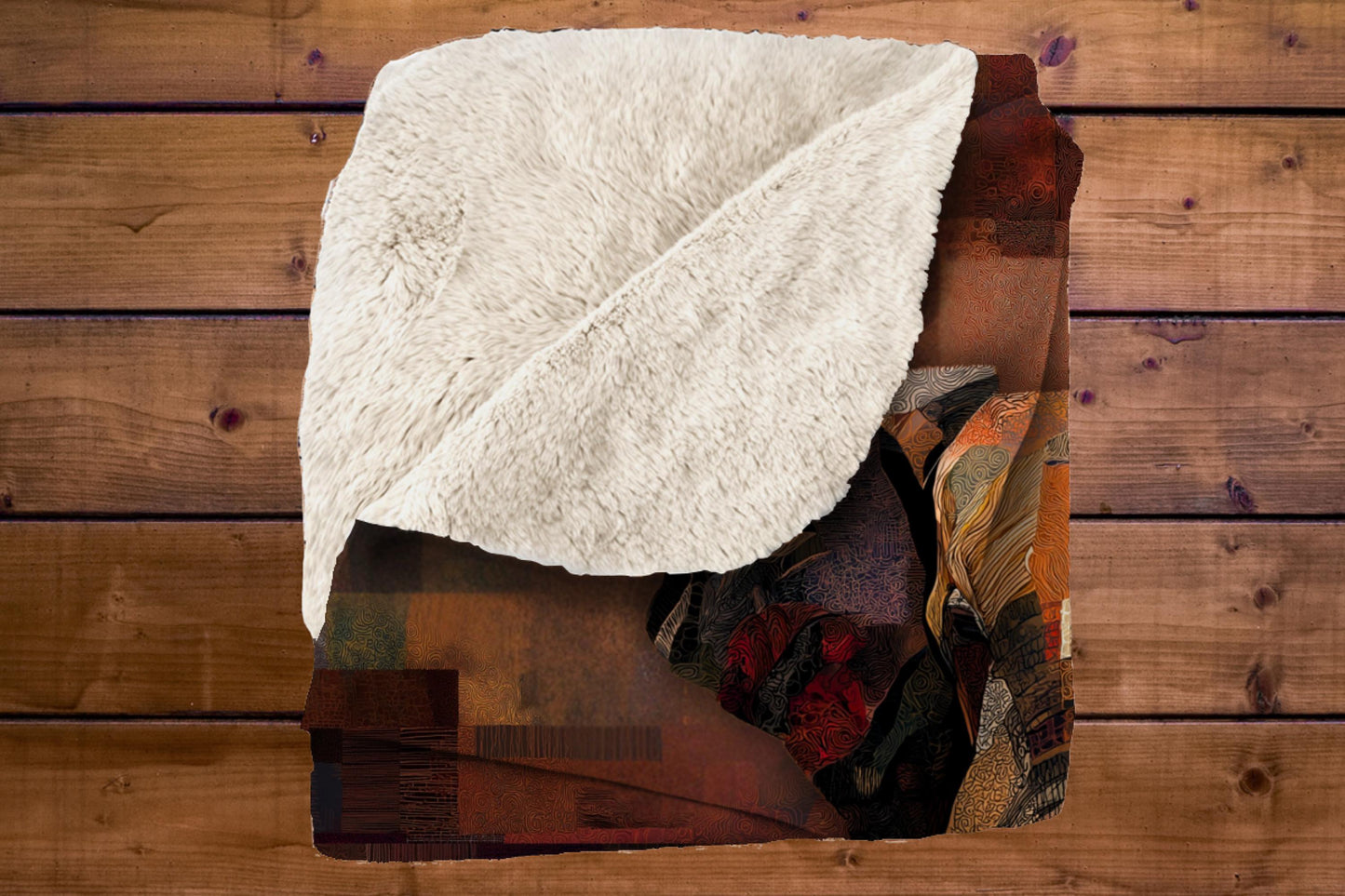 Sherpa Throw Blanket - Safari African Elephant Patchwork Design - Soft Plush Throw Blanket-Jacobson Cottage