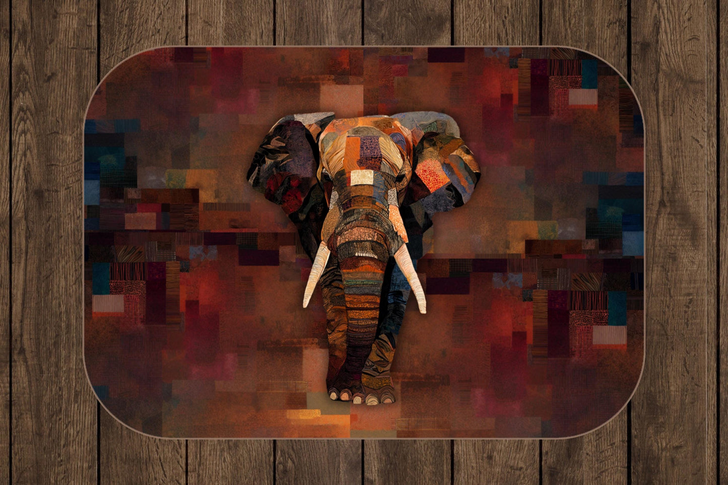 Sherpa Throw Blanket - Safari African Elephant Patchwork Design - Soft Plush Throw Blanket-Jacobson Cottage