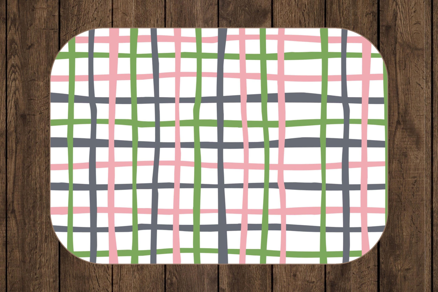 Sherpa Throw Blanket - Pink Green Gray Plaid Checkered Pattern - Soft Plush Throw Blanket-Jacobson Cottage