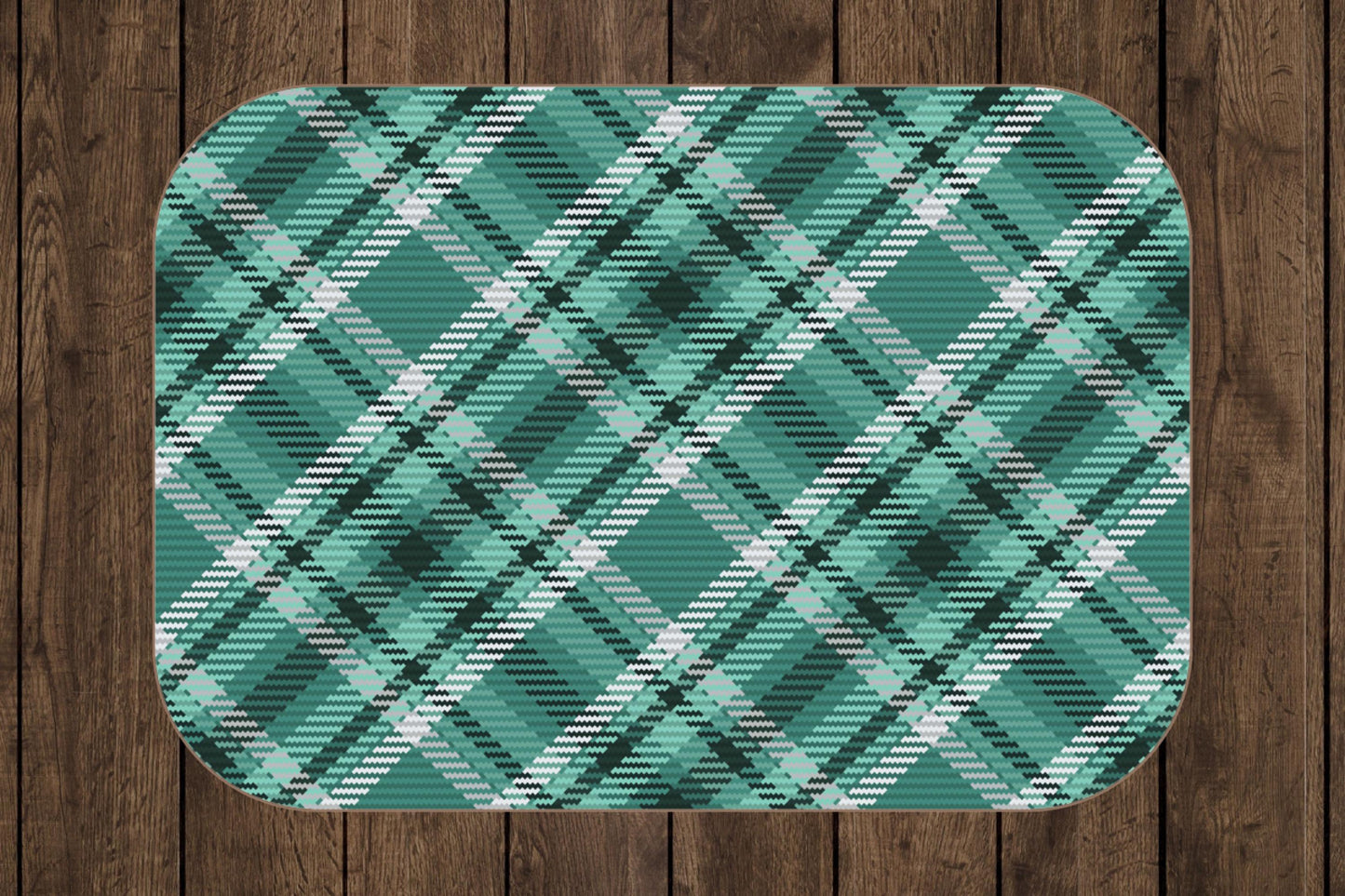 Sherpa Throw Blanket - Green Plaid - Soft Plush Throw Blanket-Jacobson Cottage