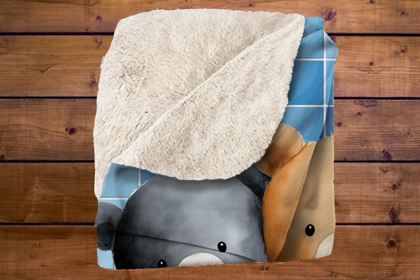 Sherpa Throw Blanket - Teddy bears in bath - Soft Plush Throw Blanket-Jacobson Cottage
