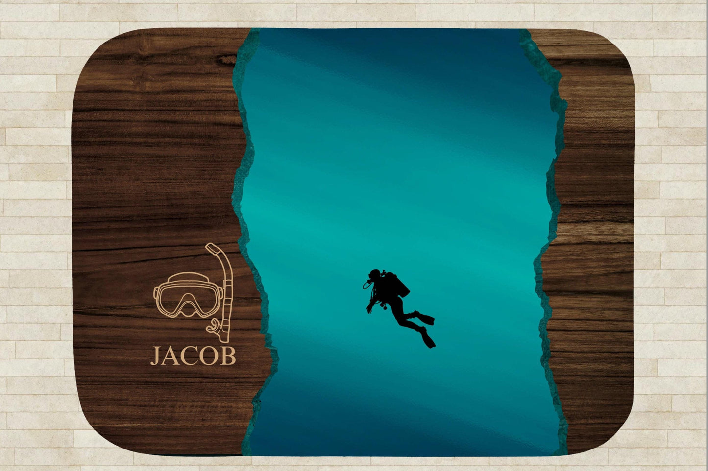 Sherpa Throw Blanket - Custom Name Scuba Diving Design - Soft Plush Throw Blanket-Jacobson Cottage