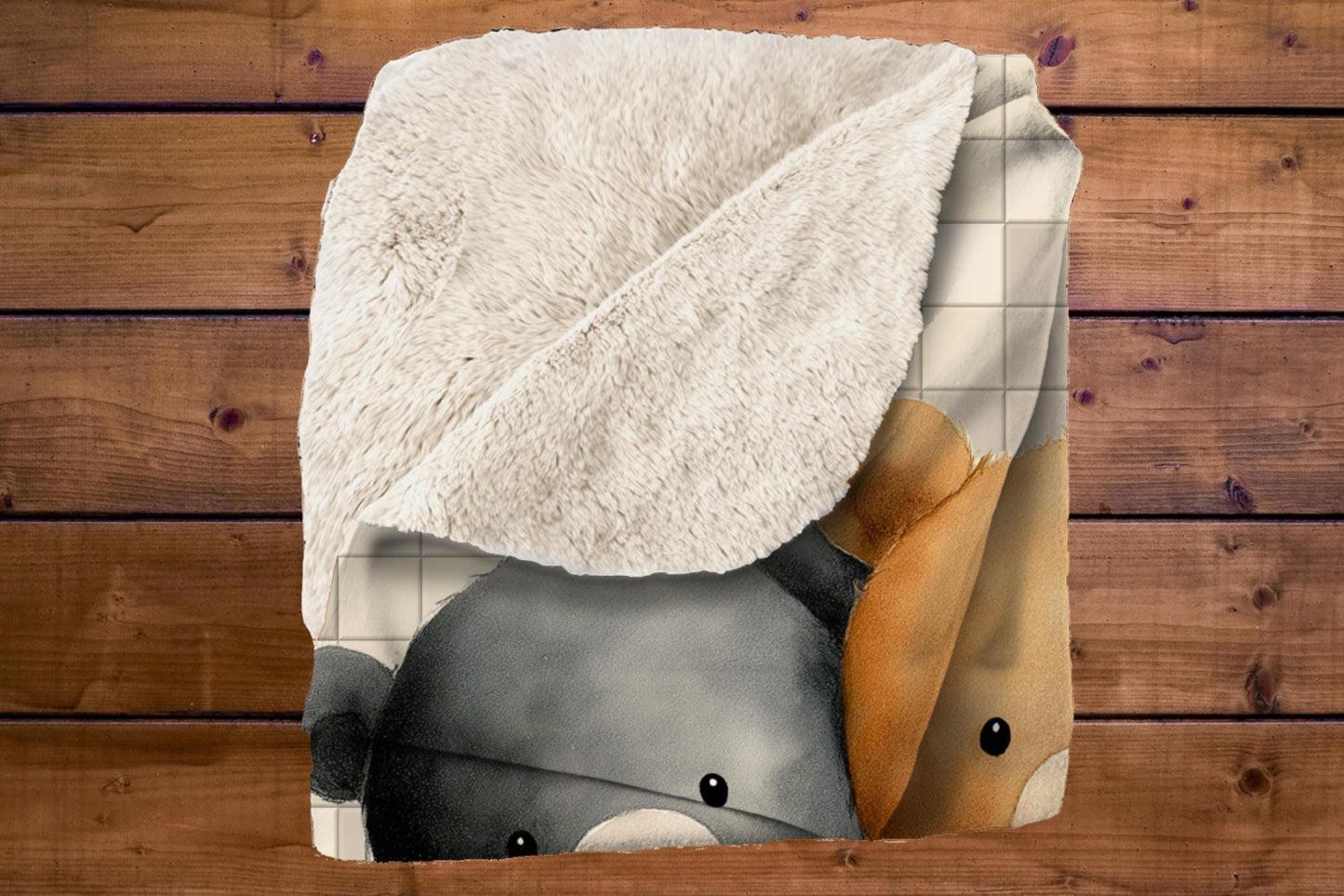Sherpa Throw Blanket - Teddy Bears in Bath - Soft Plush Throw Blanket-Jacobson Cottage