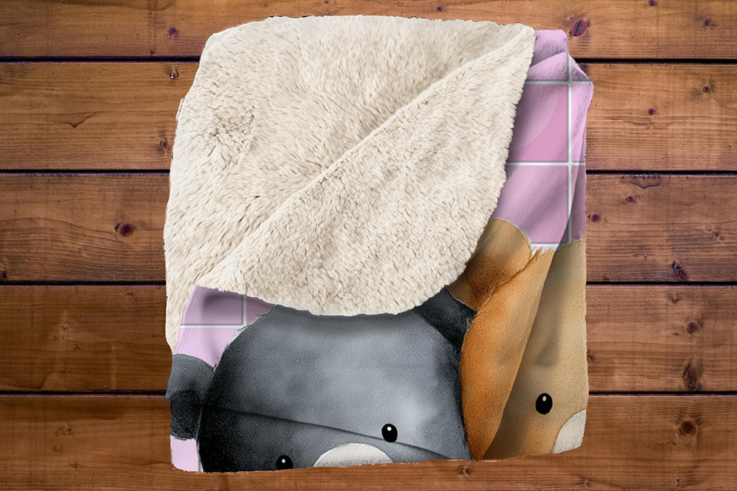 Sherpa Throw Blanket - Teddy bears in bath - Soft Plush Throw Blanket-Jacobson Cottage