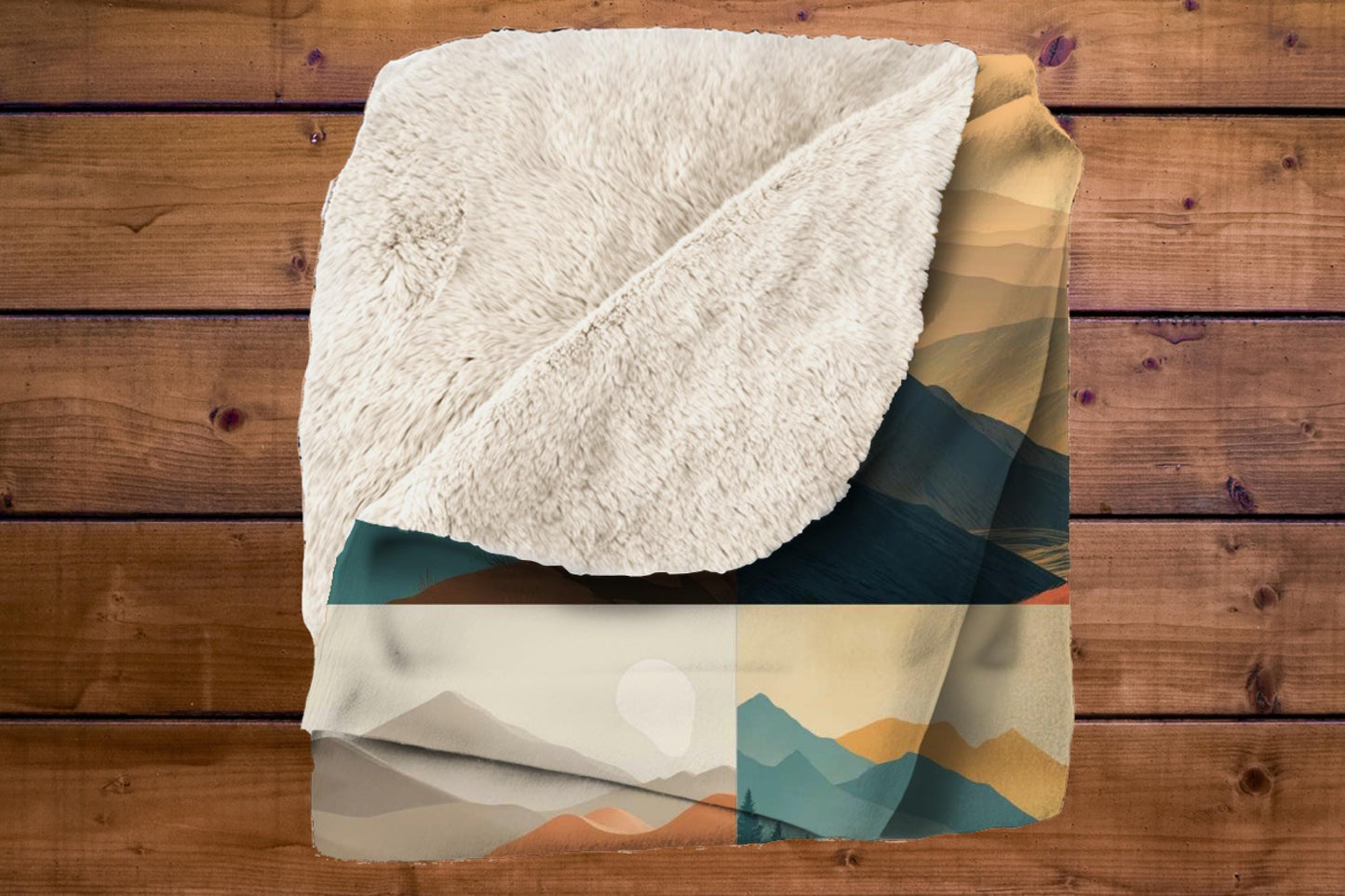Sherpa Throw Blanket - Horseback riding Nature collage. Horses in Mountains - Soft Plush Throw Blanket-Jacobson Cottage