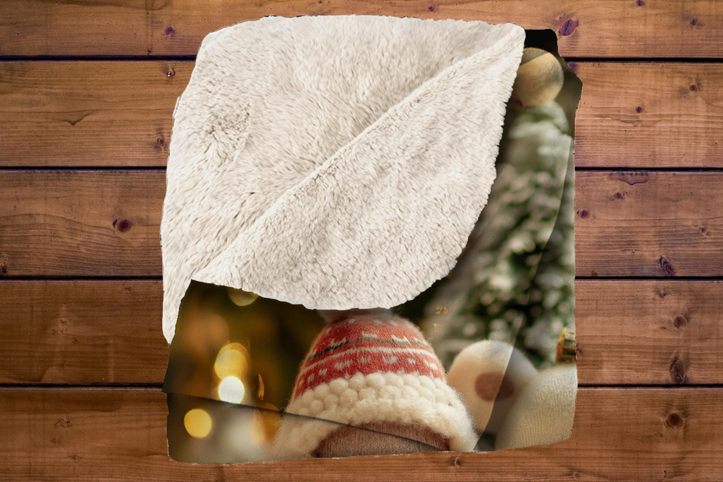 Sherpa Throw Blanket - Woodland plush Animals Christmas - Soft Plush Throw Blanket-Jacobson Cottage