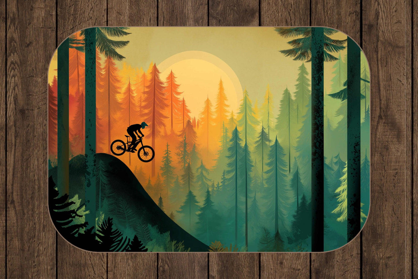 Sherpa Throw Blanket - Mountain bike in the woods - Soft Plush Throw Blanket-Jacobson Cottage