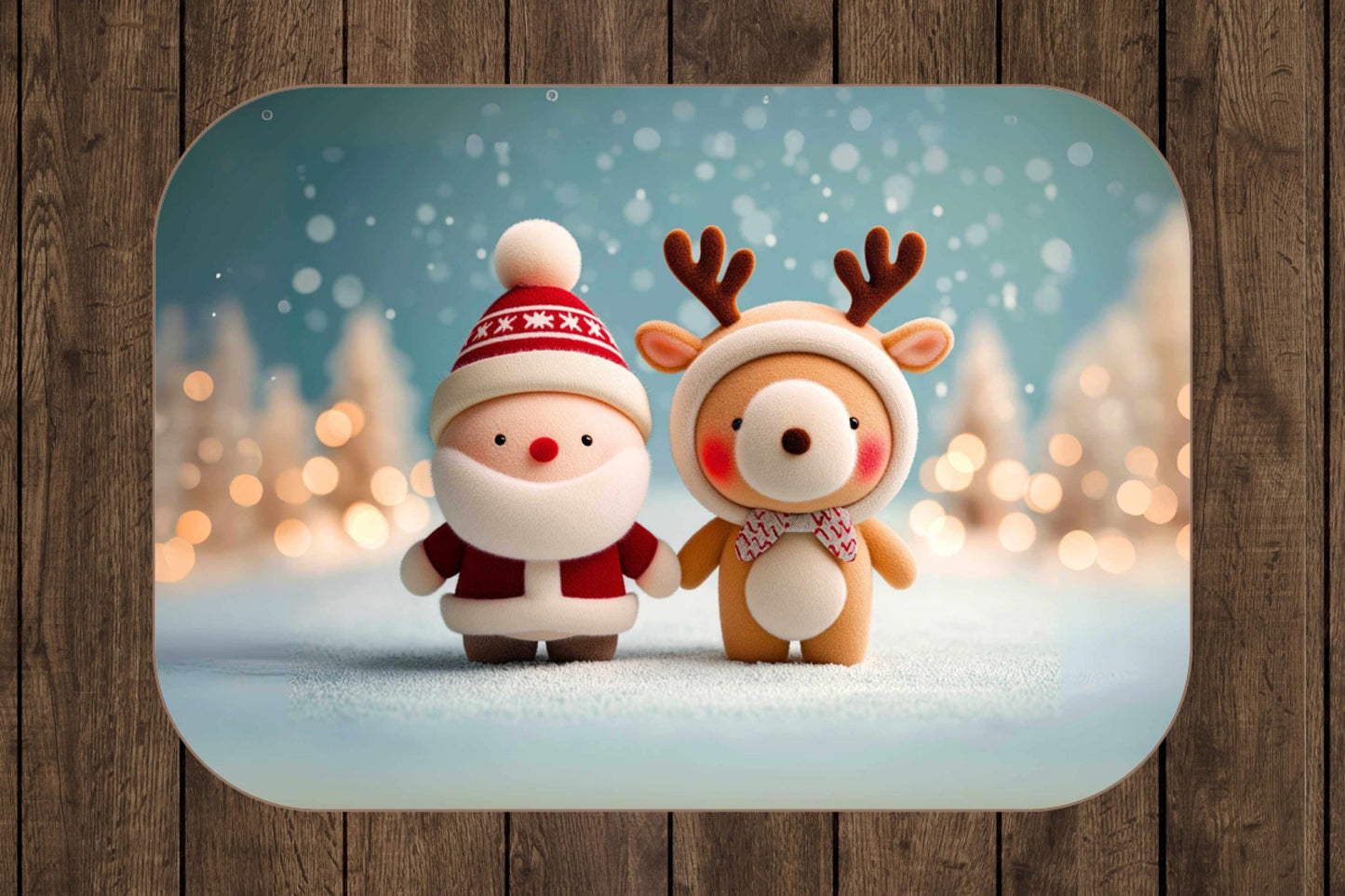 Sherpa Throw Blanket - Christmas Santa and Deer - Soft Plush Throw Blanket-Jacobson Cottage