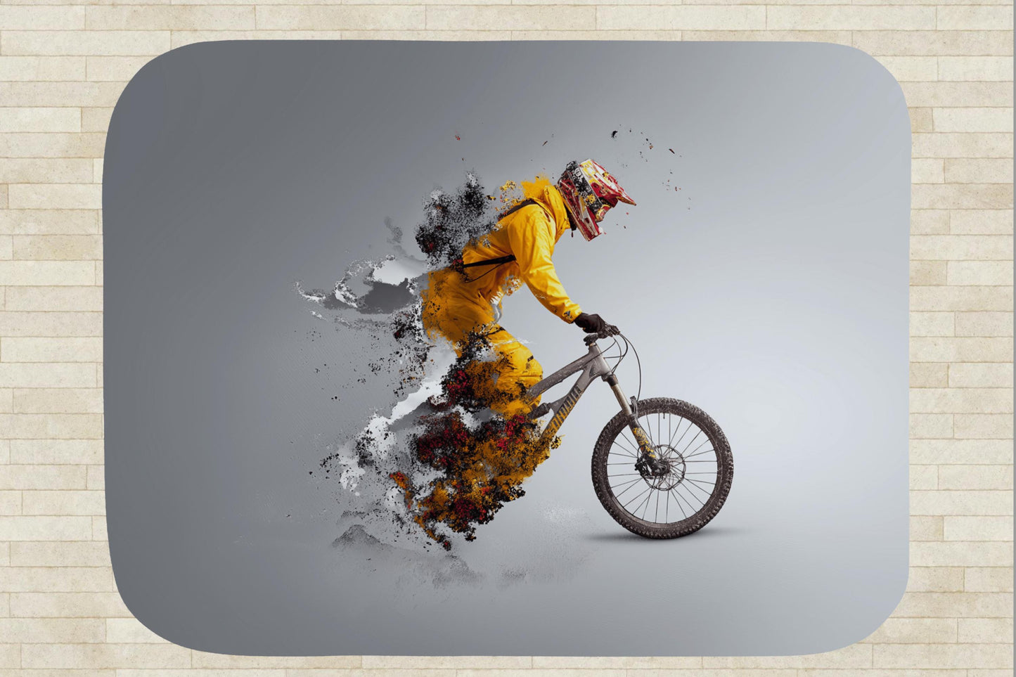Sherpa Throw Blanket - Mountain Biker Art - Soft Plush Throw Blanket-Jacobson Cottage