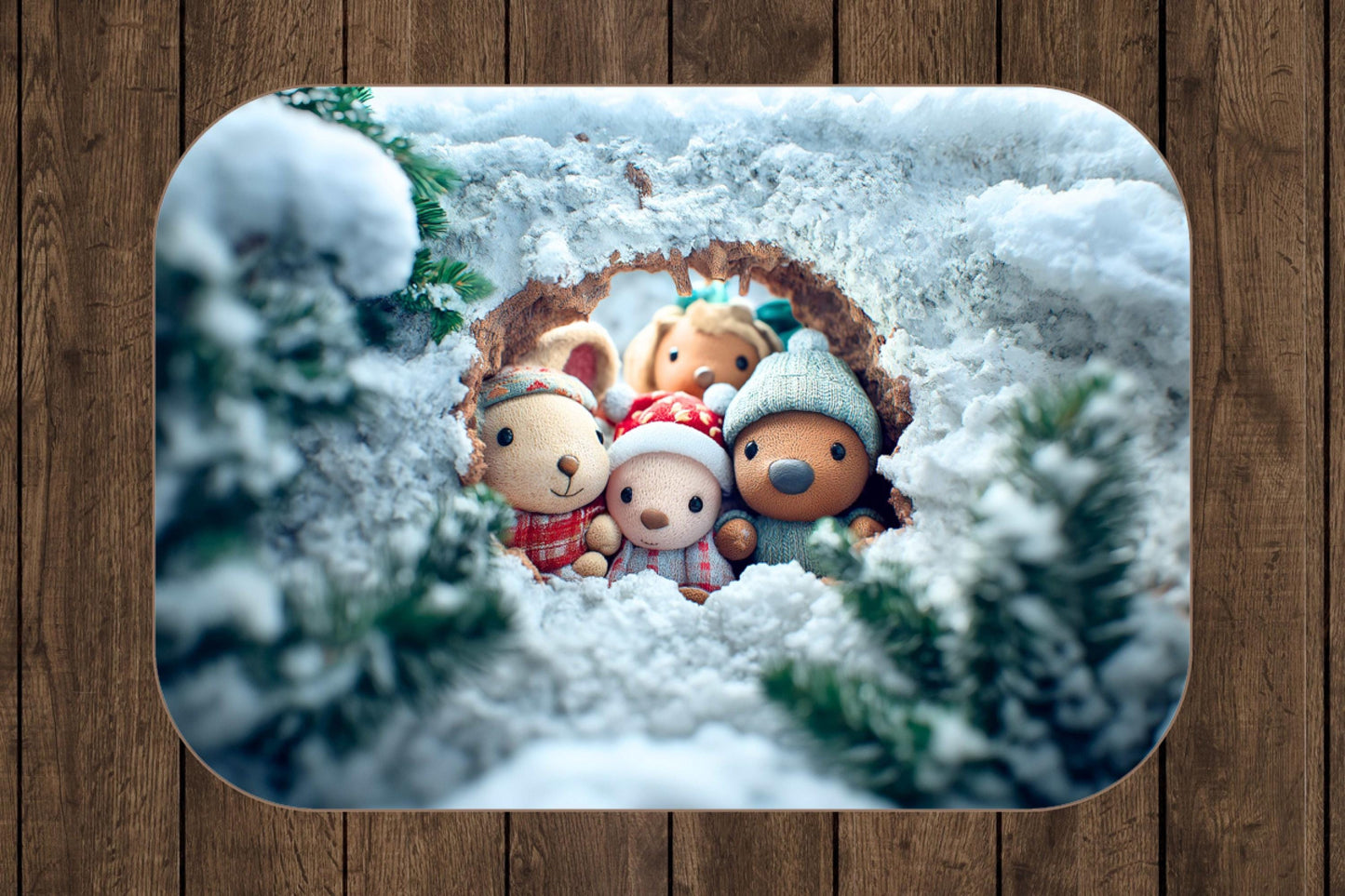 Sherpa Throw Blanket - Woodland Animals in Christmas - Soft Plush Throw Blanket-Jacobson Cottage