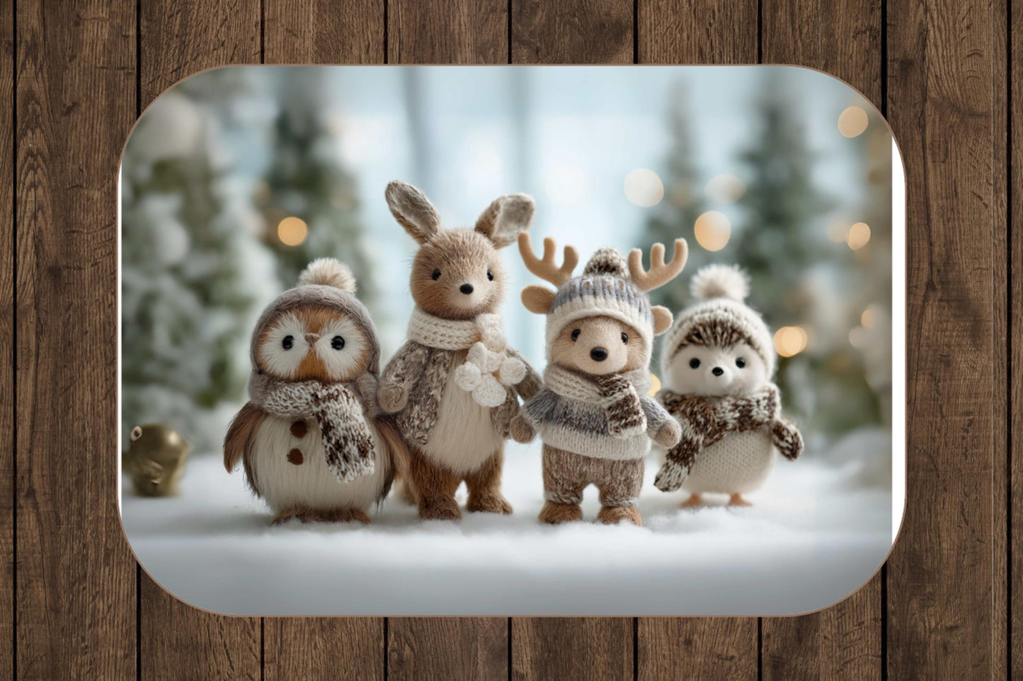 Sherpa Throw Blanket - Woodland Plush Animals Christmas - Soft Plush Throw Blanket-Jacobson Cottage