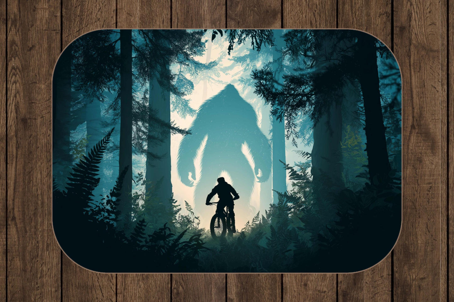 Sherpa Throw Blanket - Bigfoot Mountain Biker - Soft Plush Throw Blanket-Jacobson Cottage