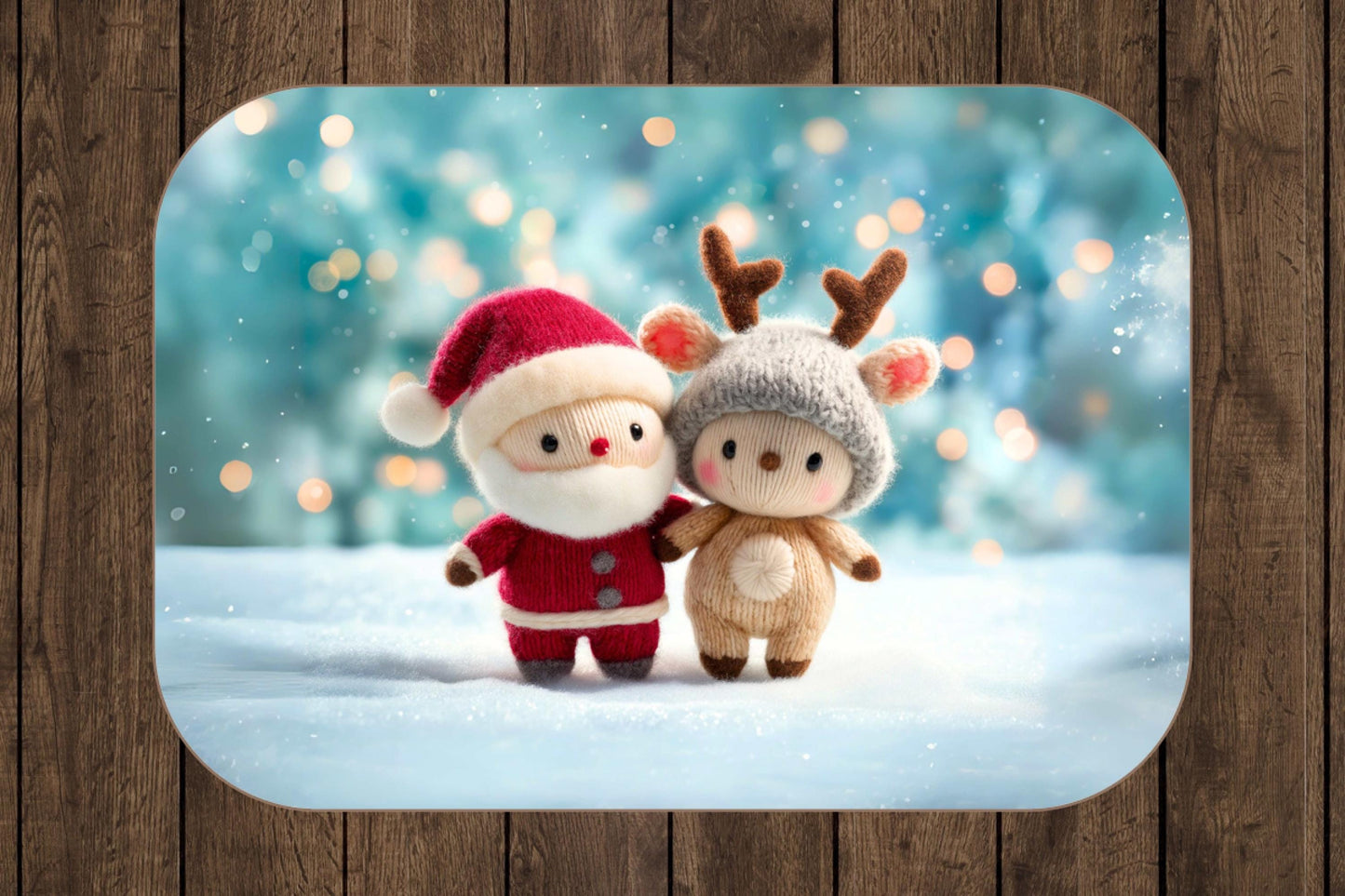 Sherpa Throw Blanket - Christmas Santa and Deer - Soft Plush Throw Blanket-Jacobson Cottage