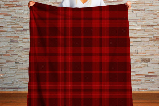 Sherpa Throw Blanket Red Plaid Design Soft Plush Throw Blank-Home Decor-Jacobson Cottage