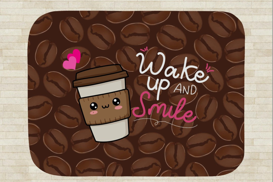 Sherpa Throw Blanket Wake Up and Smile Design Soft Plush Throw Blank-Home Decor-Jacobson Cottage