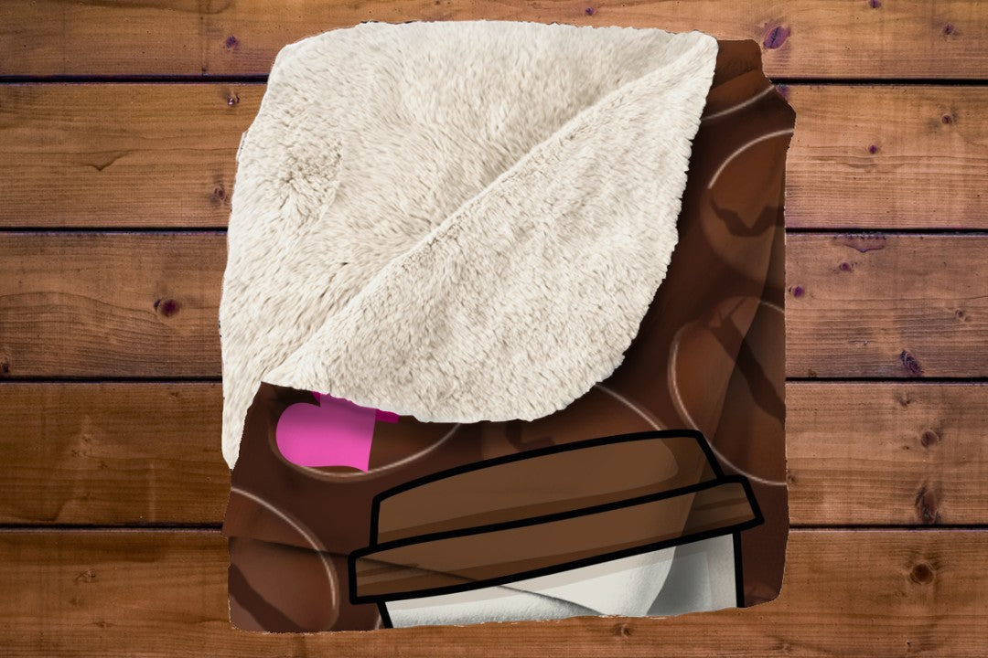 Sherpa Throw Blanket Wake Up and Smile Design Soft Plush Throw Blank-Home Decor-Jacobson Cottage