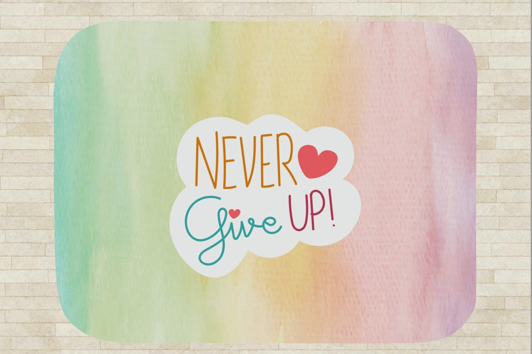 Sherpa Throw Blanket Never Give Up Design Soft Plush Throw Blank-Home Decor-Jacobson Cottage