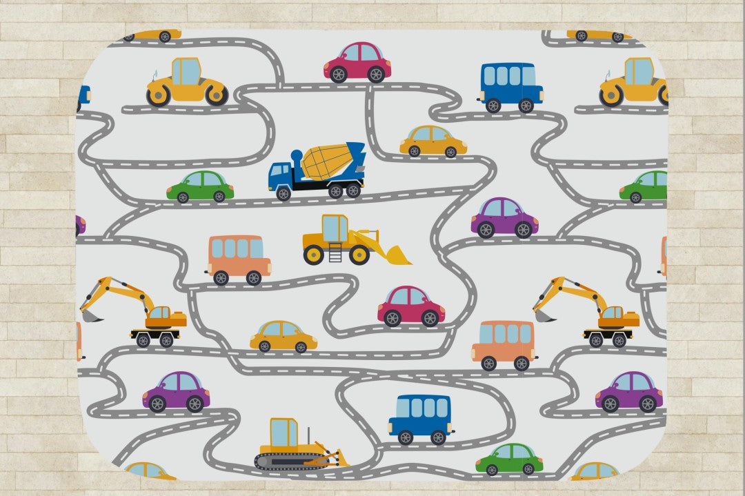 Sherpa Throw Blanket Kids Transportation Design Soft Plush Throw Blank-Home Decor-Jacobson Cottage