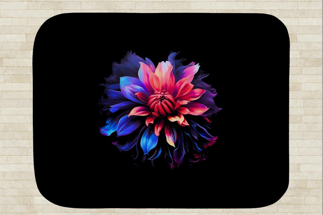 Sherpa Throw Blanket Modern Art Flower Design Soft Plush Throw Blank-Home Decor-Jacobson Cottage